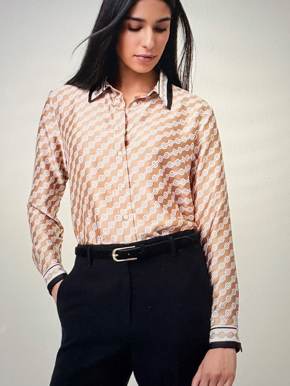 NWT Ann Taylor Geo Satin Modern Shirt